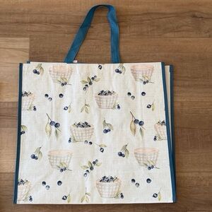 Blueberry print reusable tote bag